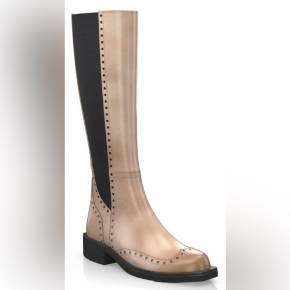 Elegant Two-Tone Knee-High Women's Boots